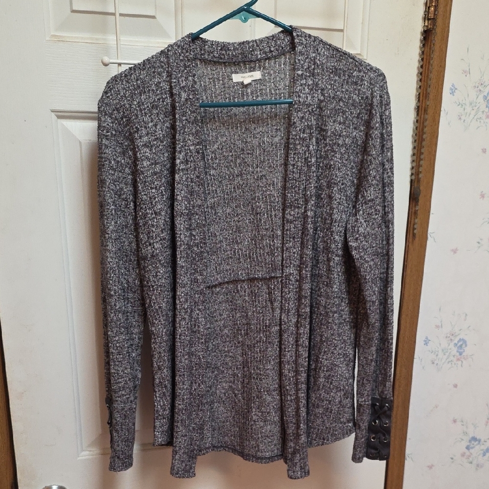 Maurices Charcoal Open Front Cardigan
